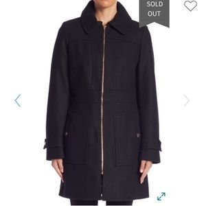 Michael Kors Wool Blend Zip Front Coat
